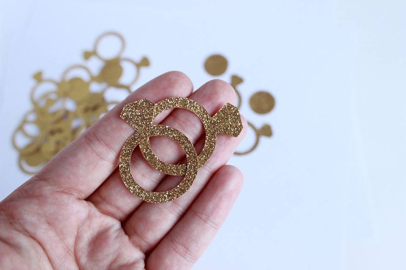 Glitter Gold Paper Engagement Ring and Circle Die Cuts Etsy