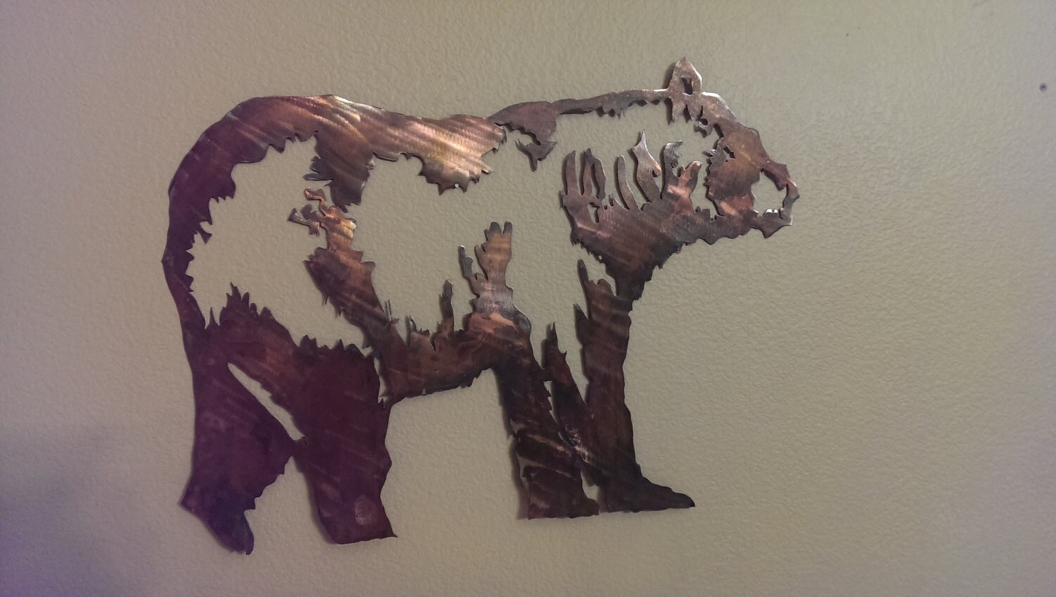 Metal wall art Bear Etsy