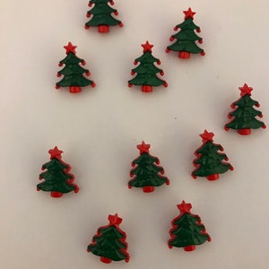 Christmas Tree shank buttons 6/8" (pack of 10)