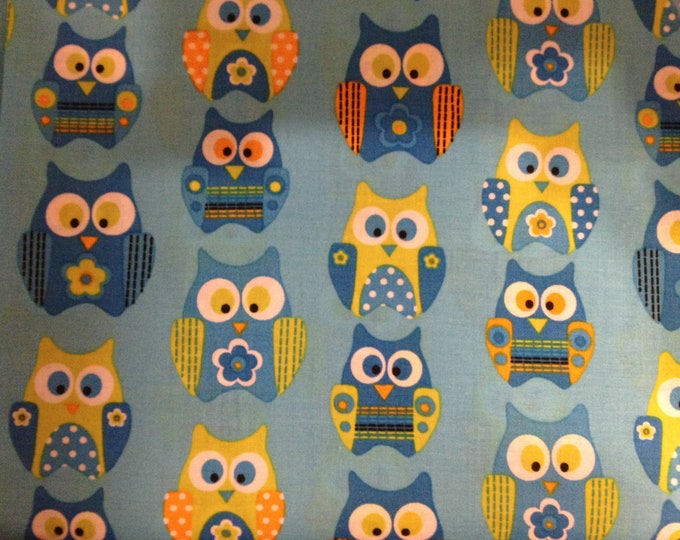 Stacked owls  100% cotton fabric, sold by the yard  #466