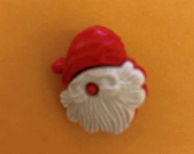 Santa head shank buttons. Plastic, 3/4" ( pack of 10)