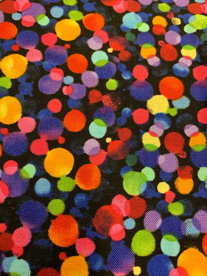 Floating Rainbow Dots 100/% cotton fabric sold by the yard