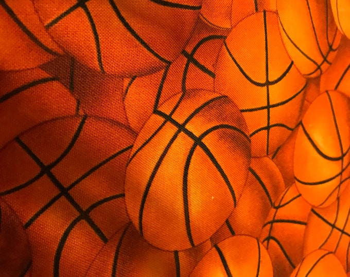 Basketballs 100% cotton fabric, sold by the yard #531