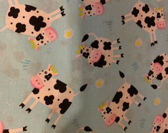 Silly Cows 100% cotton fabric sold by the yard