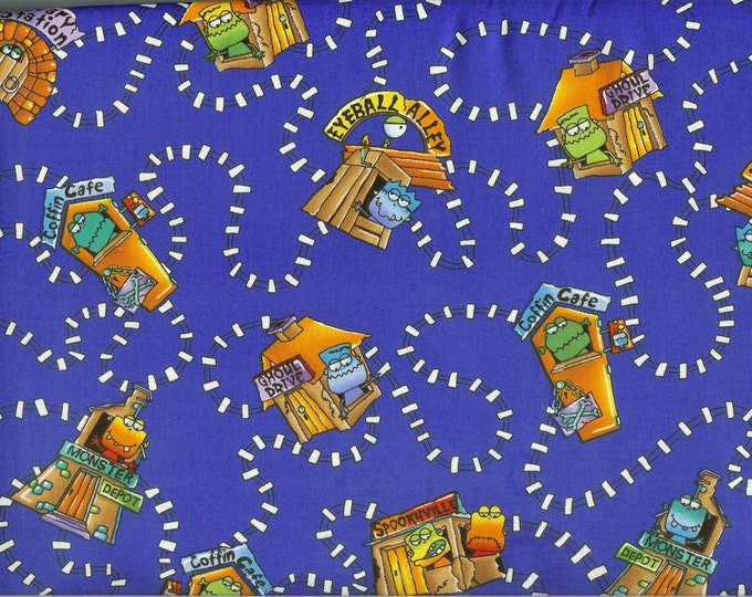 Monsters on the Trail fabric- sold by the yard  #195