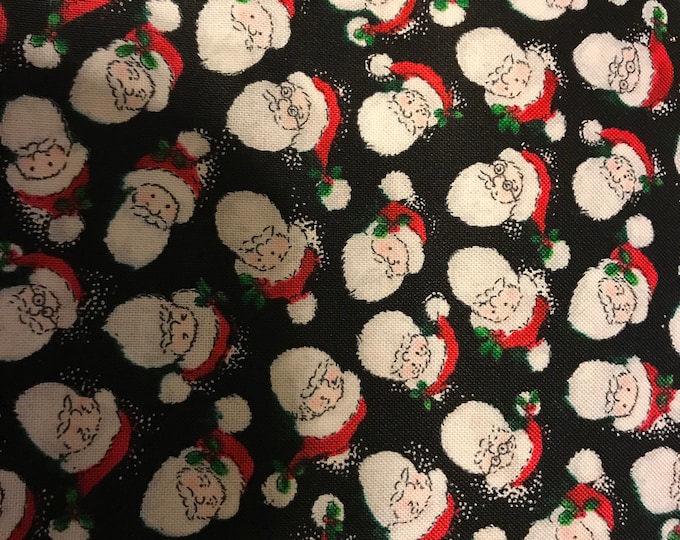 Santa Faces 100% cotton fabric, sold by the yard   #565