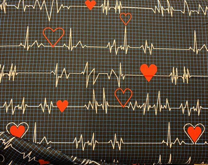 Heartbeat 100% cotton fabric, sold by the yard