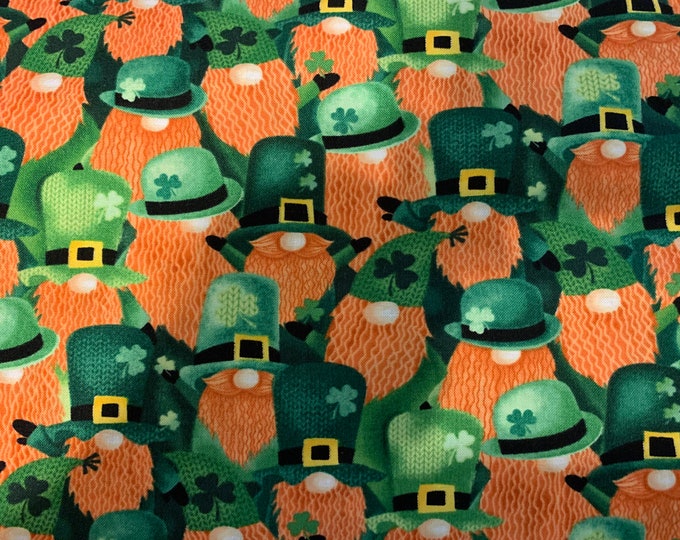 Leprechauns 100% cotton fabric, sold by the yard