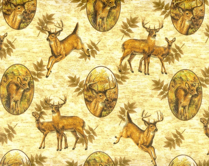 Deer Season 100% cotton fabric, sold by the yard  #63