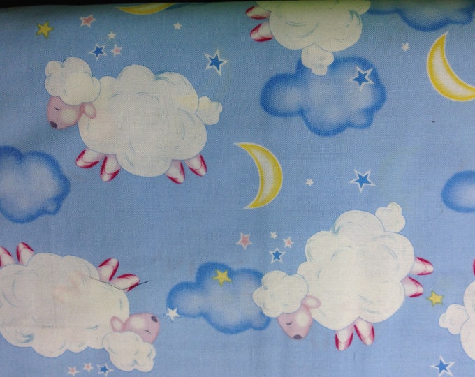 Counting Sheep 100% cotton fabric, sold by the yard  #297