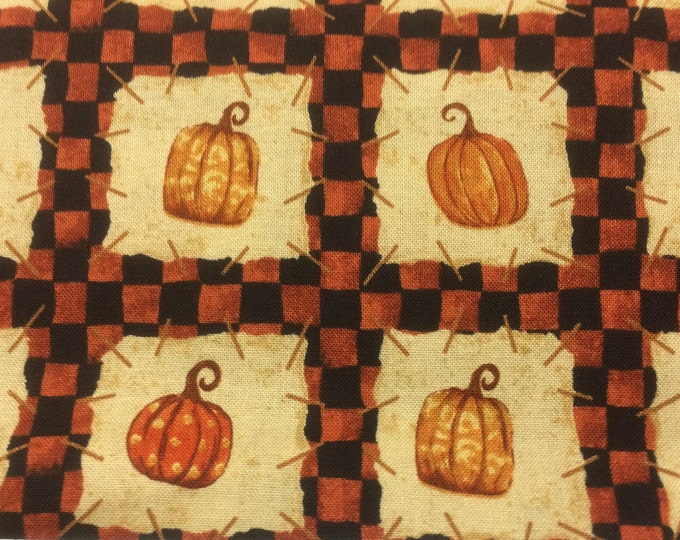 Pumpkins Galore 100% cotton fabric, sold by the yard  #362