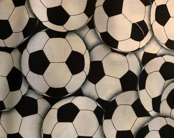 Soccer Balls 100% cotton fabric, sold by the yard
