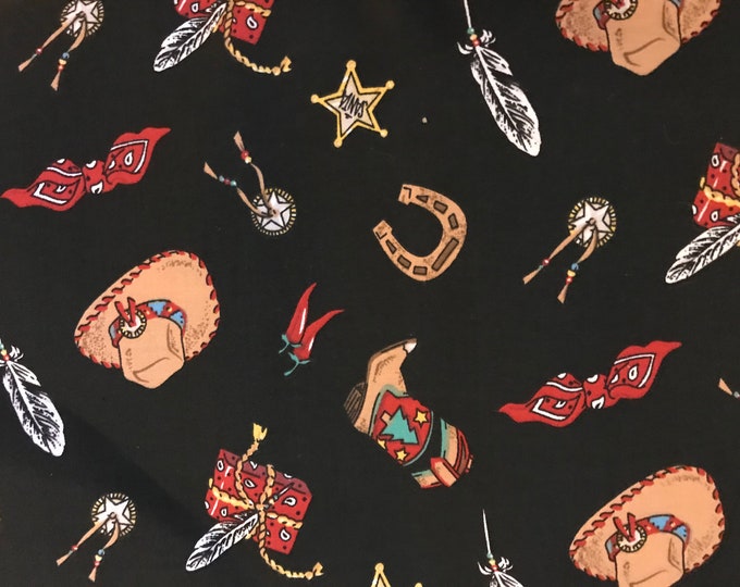 Cowboy Gear 100% cotton fabric, sold by the yard