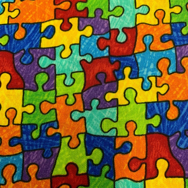 Puzzle Pieces Fabric Etsy