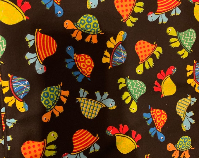 Bright turtles 100% cotton sold by the yard