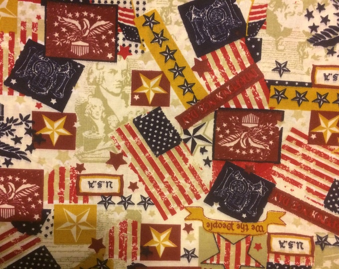 American History 100% cotton fabric, sold by the yard