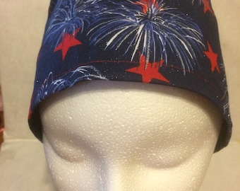 Fireworks, fabric, surgical cap, tie back