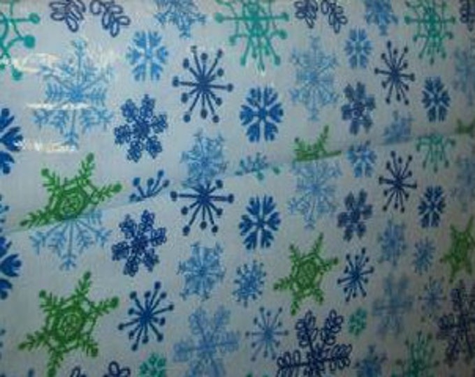 Snowflakes cotton fabric sold by the yard   #488