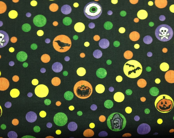 Batty Halloween 100% cotton fabric, sold by the yard  #355