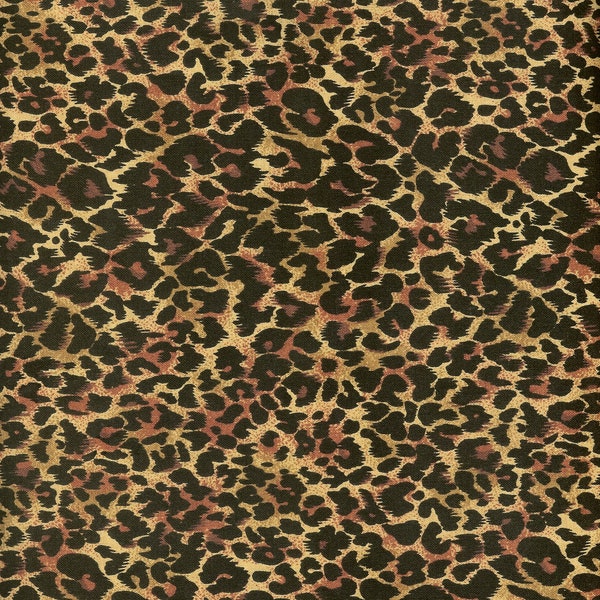 Large Leopard print 100 % cotton fabric, sold by the yard  #21