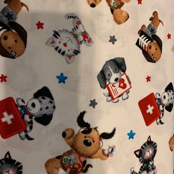 Animal Medical fabric, 100% cotton, sold by the yard