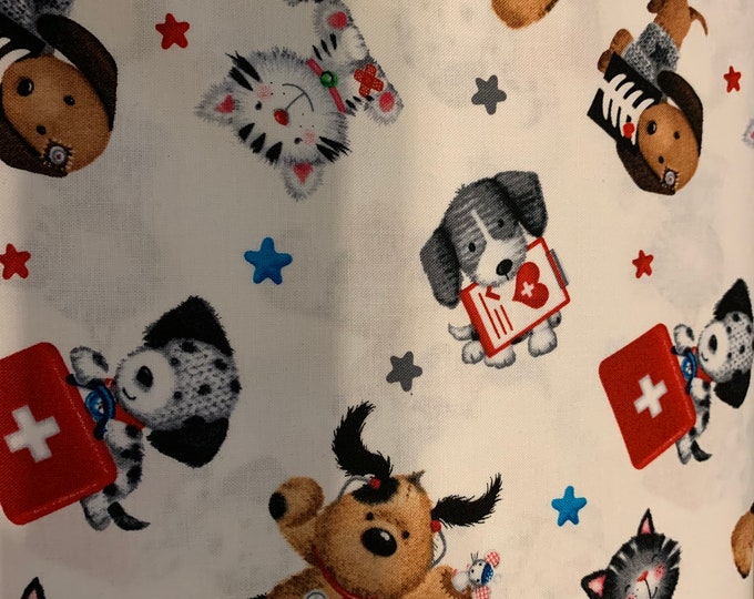 Animal Medical fabric, 100% cotton, sold by the yard