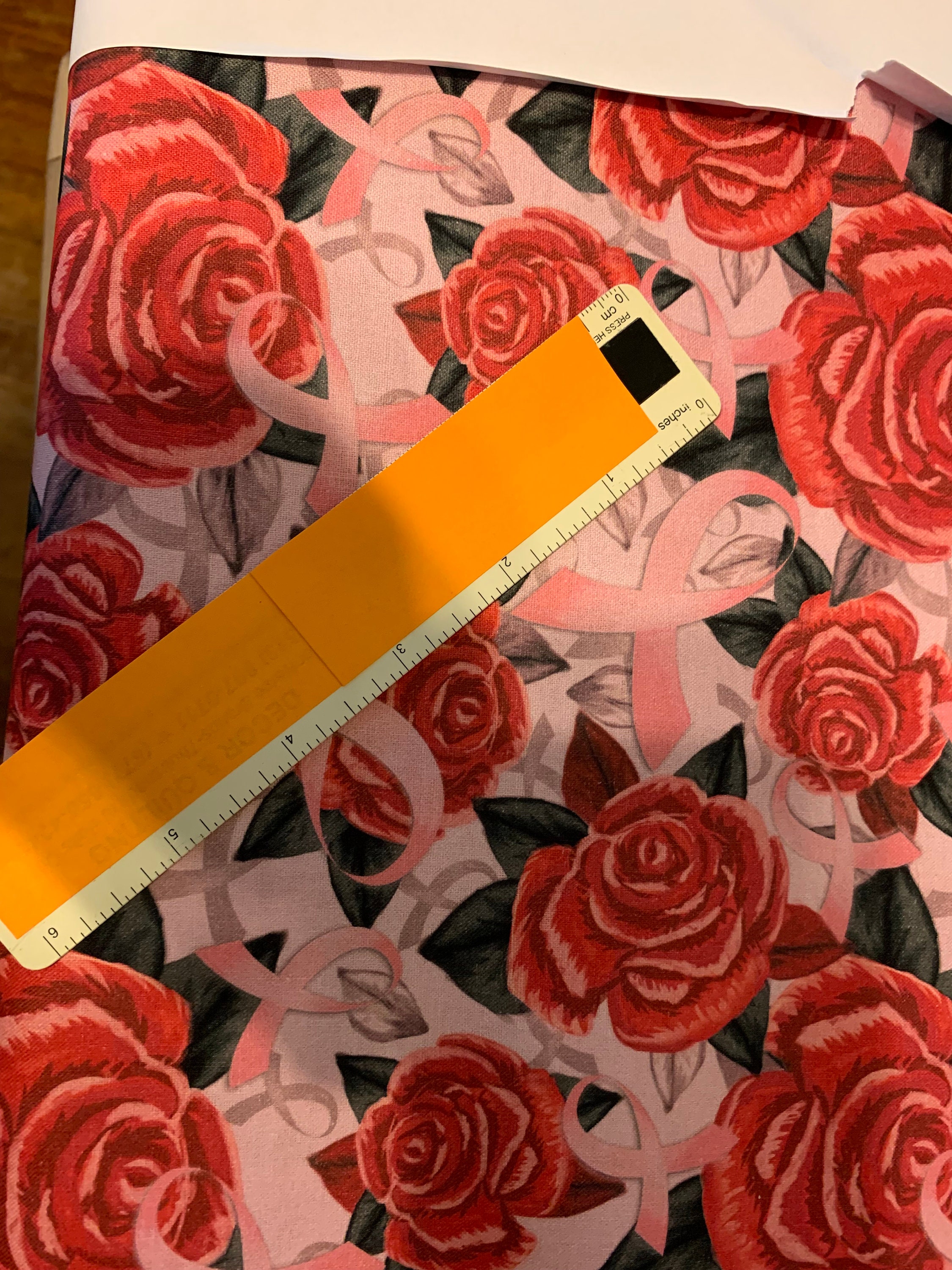 Pink Ribbons and Roses 100 cotton fabric sold by the yard Etsy