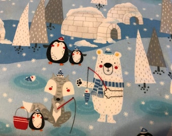 Polar Pals 100% cotton FLANNEL sold by the yard  #572F