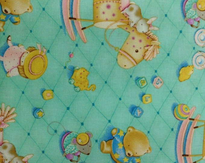 Rocking Horses 100% cotton fabric- sold by the yard  #382