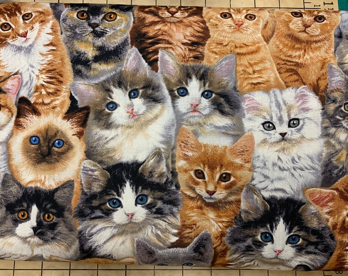 Packed Kitties 100% cotton fabric. sold by the yard