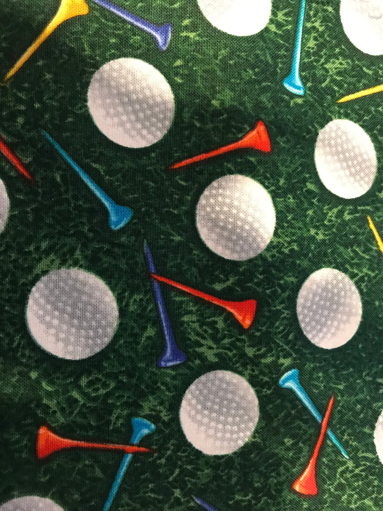 Golf Balls and Tees 100 Cotton Fabric Sold by the Yard 539 Etsy UK