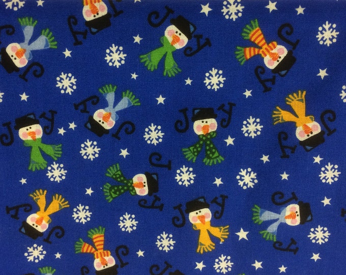 Christmas Joy 100% cotton fabric, sold by the yard  Red#306 Green #308 Blue # 307