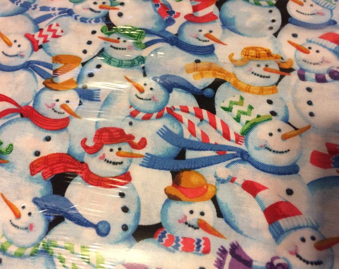 Snow Fun 100% cotton fabric, sold by the yard  # 489