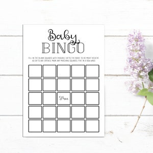 Baby Bingo Game - Printable Baby Shower Game - Bingo Shower Game - Printable Bingo Cards - Instant Download - Printable Game - DIGTIAL
