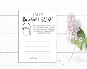 Baby Shower Bucket List: Druckbare Karte (PDF & JPG)