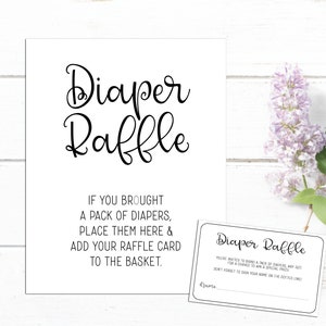 Diaper Raffle Game - Raffle Card Game & Sign - Printable Baby Shower Game - Baby Shower Game - Instant Download - Printable Games - DIGTIAL