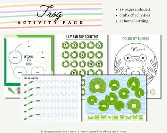 Frosch Beschäftigungspaket • Teich, Lebenszyklus und Natur Homeschooling (Digitaler Download)