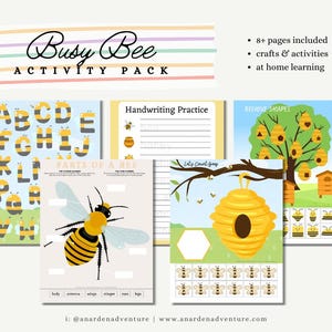 Bee Activity Pack: Kids Homeschool Learning (Digital Download)