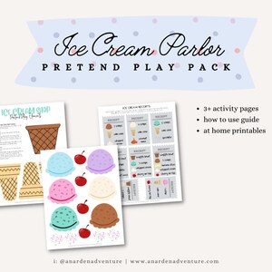 Ice Cream Parlor Pretend Play Pack • Ice Cream Sensory Play • Sensory Play Pack • Sensory Activity • Ice Cream Play Ideas • Digital Download