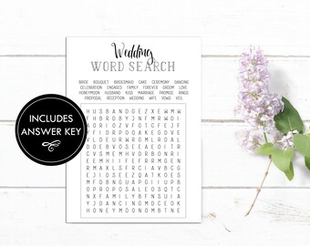 Wedding Word Search Game: Bridal Shower Fun (Digital Download)