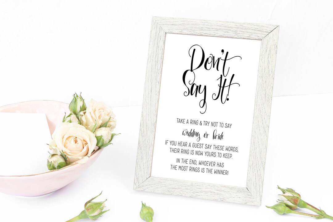 Don't Say Bride Game - Bridal Shower Game - Printable Shower Game ...