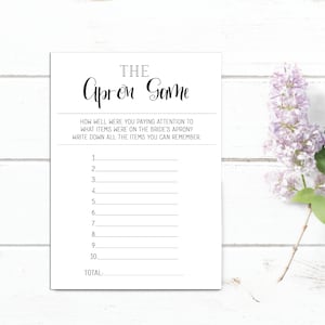 Apron Game - Kitchen Items Game - Bridal Shower Game - Printable Bridal Shower Game - Instant Download - Printable Games - DIGTIAL
