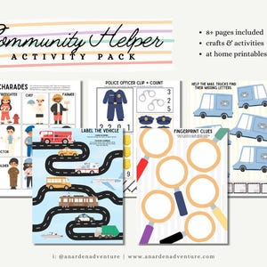 Community Helpers Activity Pack • In My Neighborhood Learning Unit • Community Jobs Learning Unit • Police + Firefighters • Digital Download