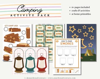 Paquete de actividades de camping: Juegos y manualidades para niños (de 2 a 6 años) (Descarga digital)