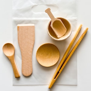 WOODEN TOOL KIT - Sensory Play Tool Kit - Montessori Learning - Wooden Sensory Tools - Sensory Bin - Montessori Play Tools - Wooden Scoop