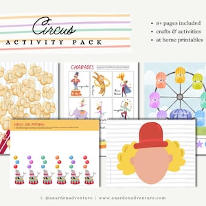 Circus Activity Pack • Circus Carnival Learning Unit • Circus Homeschool Learning Unit • Homeschool Montessori Activities • Digital Download