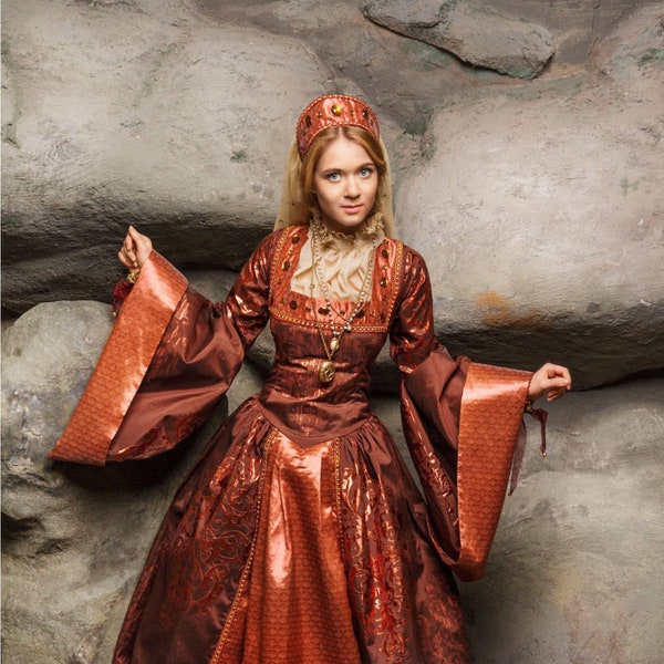 Traje histórico de mujer - HECHO A PEDIDO -"María Bolena" - Un traje extravagante del siglo XVI, de pinturas de la hermana de Ana Bolena.