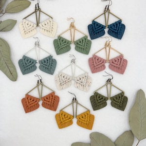 Triangle Macrame Earrings | Custom Macrame Earrings | Boho Earrings | Bridesmaid Gift