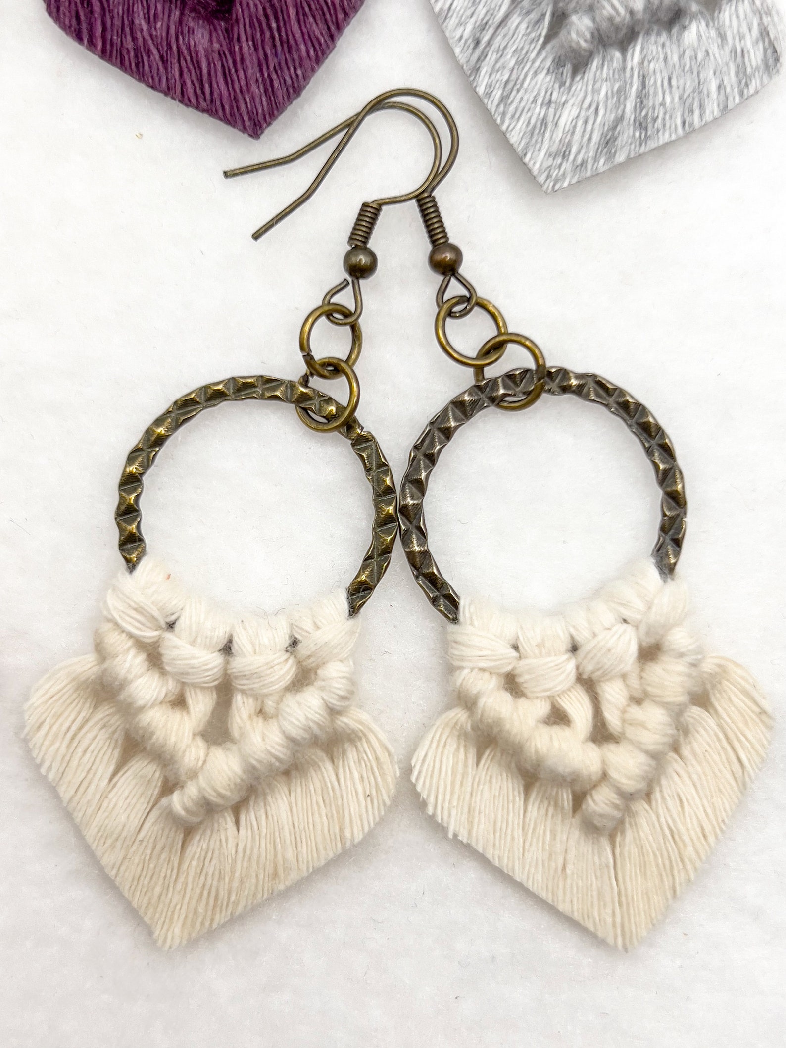 Medium Macrame Hoop Earrings main image 1