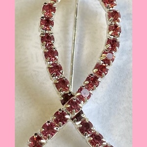 Pink Ribbon Sparkle rhinestone pin, Breast Cancer awareness sparkle ribbon pin,pink ribbon upscale pin,breast cancer awareness